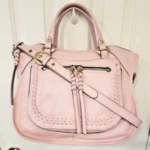 orYANY Pebble Leather Satchel w/Braiding Detail
